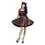 Robe annes 50 noire et rouge femme
