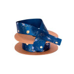 Ruban en satin astronaute marine floqu or 1, 9 cm x 10 m