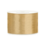 Ruban satin dor ocre 5 cm x 25 m