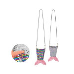 Sac queue de sirne avec zip paillettes arc - en - ciel et argent rversibles adulte