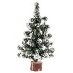 Sapin de table enneig� sur rondin 25 cm