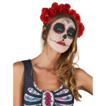 Serre - tte fleurs rouge dia de los muertos adulte