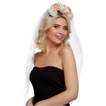 Serre tte avec fleurs et voile adulte