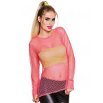 T - shirt fluo rose annes 80 femme