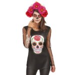 T - shirt squelette color femme dia de los muertos