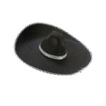 Sombrero noir bordure argente adulte