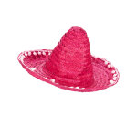 Sombrero rouge  bordure pompons adulte