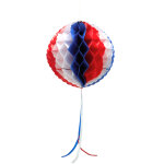 Suspension boule alvole tricolore 30 cm