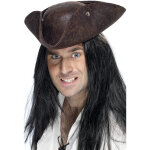 Tricorne pirate marron adulte
