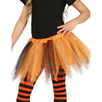 Tutu bicolore noir et orange  paillettes fille