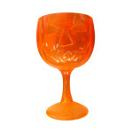 Verre  pied en plastique citrouille d'halloween orange
