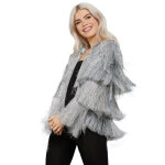 Veste de festival  franges argent