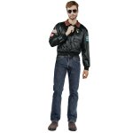 Veste de pilote d'avion noire adulte