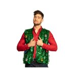 Veste sapin de noel avec boules verte adulte