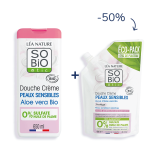 Duo flacon et ecopack douche crème aloe vera Duo flacon et ecopack douche crème aloe vera