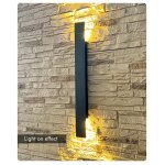Applique murale led �tanche noir en aluminium 20cm 8w