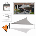 Toile d'ombrage 2 x 2 x 2 m gris + sac