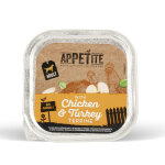 Appetite barquettes terrine pour chien adult au poulet et dinde 150g