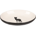 Assiette chat nala cramique ovale noir - blanc 90ml 13cm
