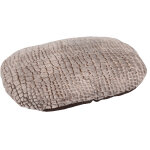 Coussin snoozzy ovale fermeture eclair brun 90x66x10cm