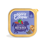 Edgard & cooper adult barquette pour chien boeuf & canard 150g