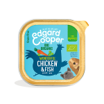 Edgard & cooper adult barquette pour chien poulet & poisson bio 100g