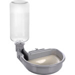Flamingo bol d'eau avec bouteille pour cage grillagee diza gris pour chien 480ml