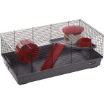 Flamingo cage pour hamsters jing noir / gris 58x31, 5x22, 5cm Flamingo cage pour hamsters jing noir / gris 58x31, 5x22, 5cm
