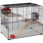 Flamingo cage pour hamster vitru noir 2 59x38x47cm Flamingo cage pour hamster vitru noir 2 59x38x47cm