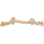 Flamingo jouet chiot luro cordon avec 2 noeuds brun s 22cm