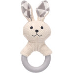 Flamingo jouet rabbo lapin pour chiot avec anneau blanc