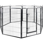 Flamingo enclos pour chien 8 panneaux zecta noir 205x196x100cm