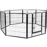 Flamingo enclos pour chien 8 panneaux zecta noir 205x196x80cm