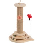 Flamingo zack jouet griffoir en bois avec jouet et balles 24x25, 5x40cm