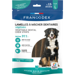 Francodex lamelles vgtales  mcher dentaires l pour grands chiens 15 pices