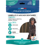 Francodex lamelles vgtales  mcher dentaires m pour chiens moyens 15 pices