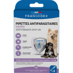 Francodex pipettes antiparasitaires en icardine spot - on pour choits et petits chiens 4 pices