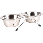 Gamelle pour la nourriture et l'eau set + support arjun inox 16cm 800ml