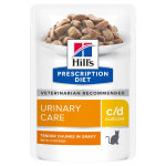 Hill's prescription diet c / d urinary multicare sachets pour chat - 12x85g au poulet