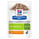 Hill's prescription diet metabolic sachets pour chat au poulet - 12x85g