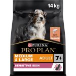Purina pro plan sensitive skin pour chien adulte 7 + medium & large 14kg