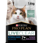 Pro plan liveclear senior 7 + sterilised croquettes pour chat dinde 1, 4kg