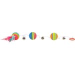 Trixie balles arc en cier sur bande elastique pour chat