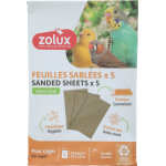 Zolux papier de sable pour cages � oiseaux l 43x28cm 5 pi�ces