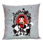 Coussin dcoration 48x48cm poupe russe