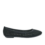 Ballerines ajoures femme noir avec strass vice versa cuir