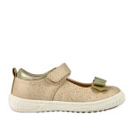 Ballerines babies fille rose et dor girl time cuir