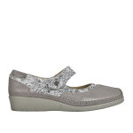 Ballerines confort femme argent  brides lady cuir