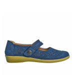 Ballerines confort femme bleu semelles souples lady cuir