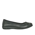 Ballerines confort femme noir  n?ud scalina cuir